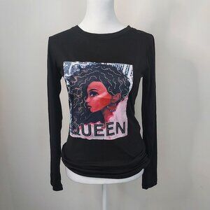 Emme Jordan Long Sleeve Black Tee NWT